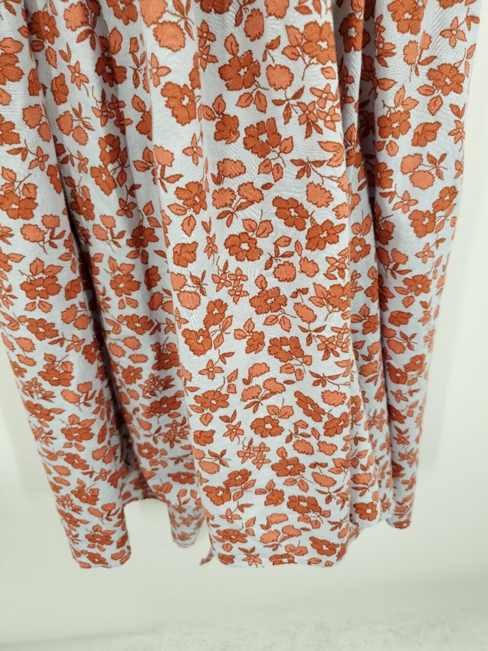 Madewell Fiore Floral Short Sleeve Cotton Wrap Dress XL Blue/Red-Orange Floral - Picture 13 of 15